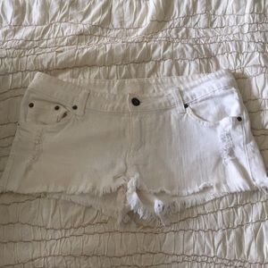 White denim shorts